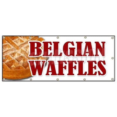 BELGIAN WAFFLES BANNER SIGN Dessert Whipped Cream